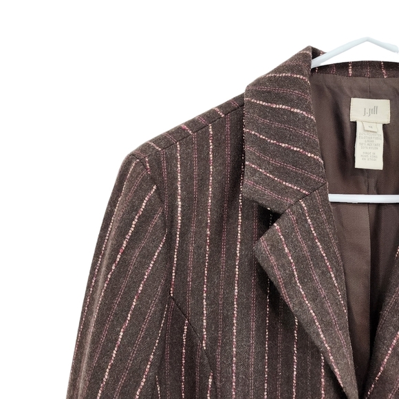 J.Jill Women's Retro Stripes Blazer Jacket - 12 - Picture 2 of 5